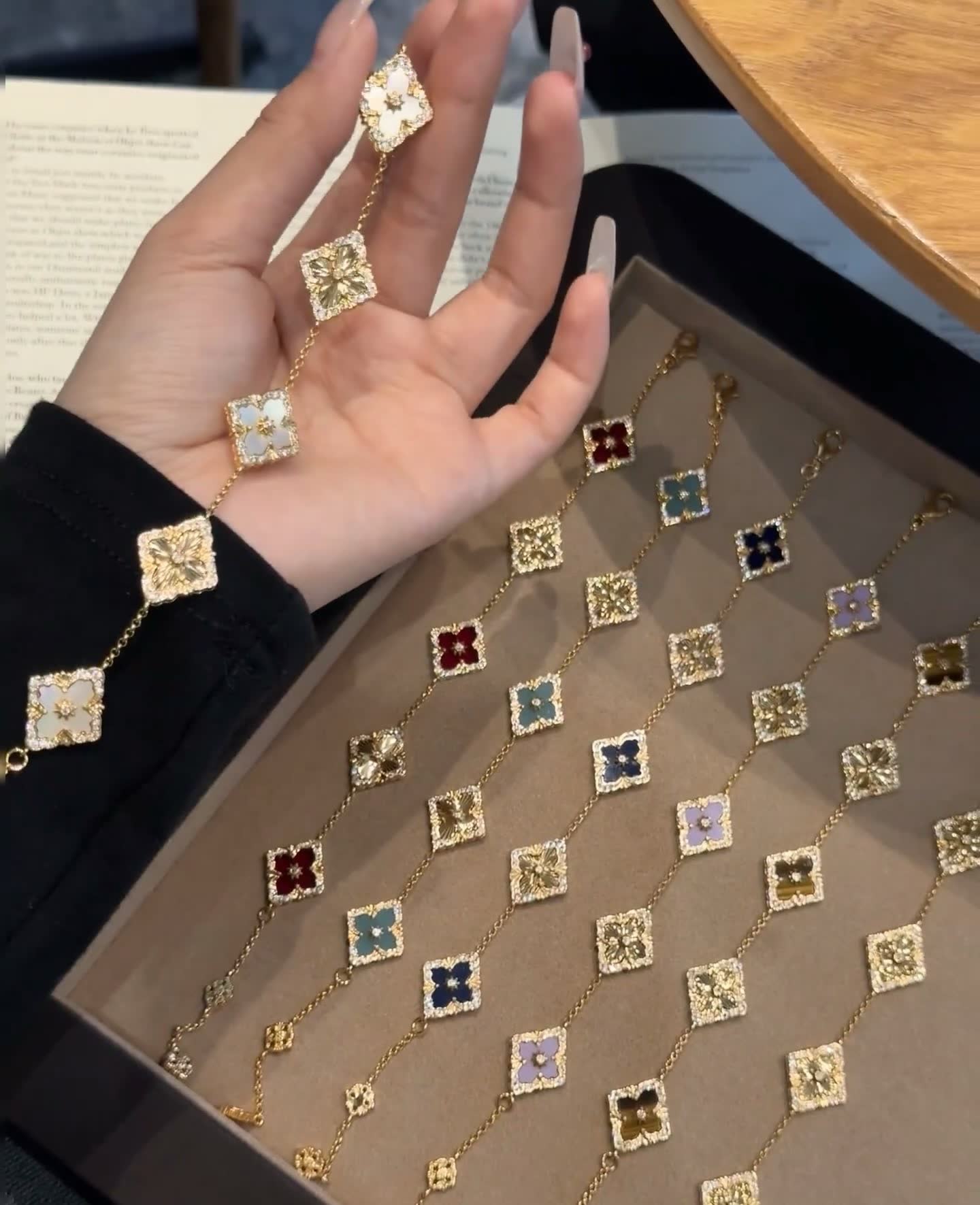 Van Cleef & Arpels Alhambra Gold and Enamel Bracelet